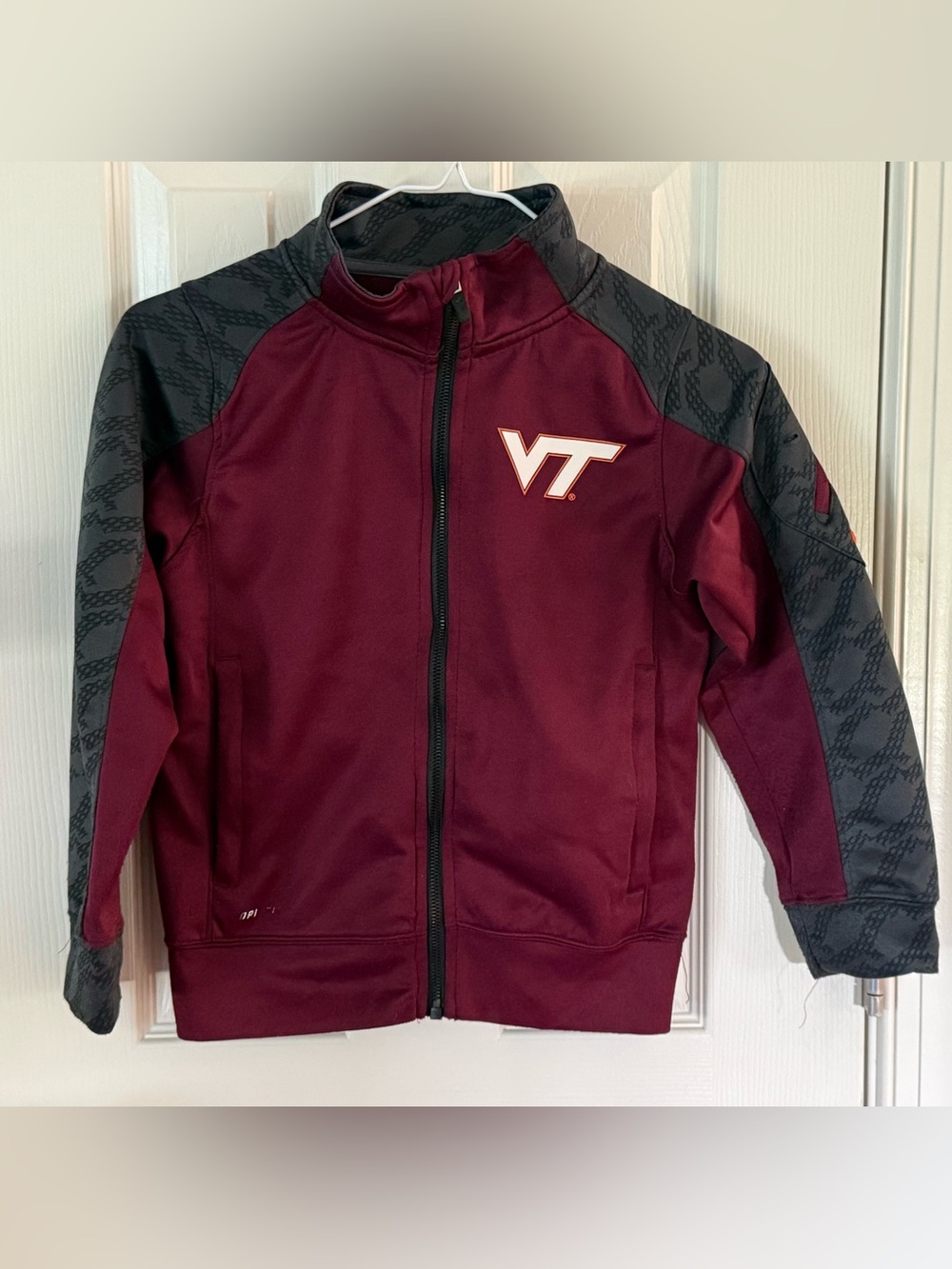 Nike Virginia Tech Hokies Dri-FIT Youth S Full Zip Jacket VT Maroon Gray